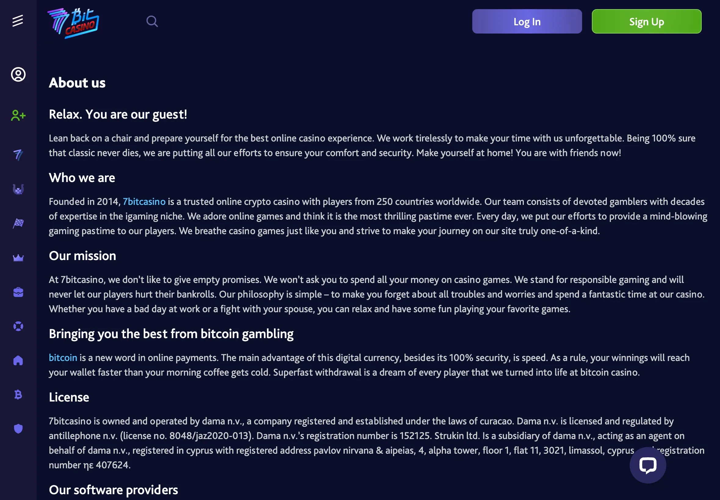 About Us at 7BitCasino